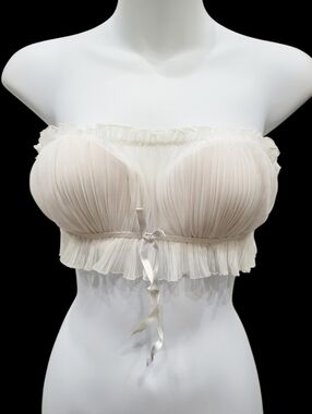 Wacoal White Lace Strapless Wire Bra Size: 34B